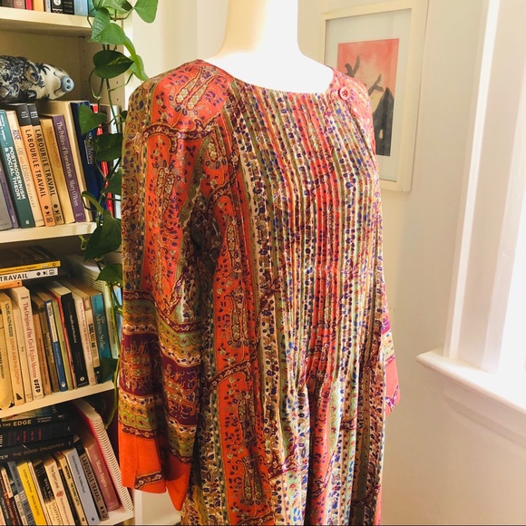 Vintage boho 70s Albert Nipon dress S/M - Picture 4 of 12